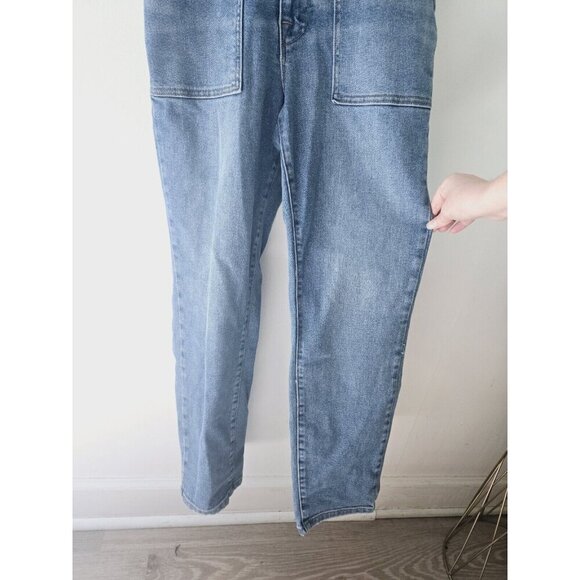 Good American Fit For Success Denim Short Sleeves Cargo Cotton Jumpsuit 1 Small - Picture 8 of 13